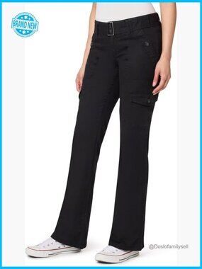 Low Rise Cargo Flare Jeans Y2K Belted Insta Stretch Curvy Fit Juniors Plus
